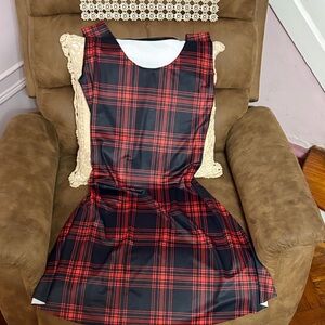Blackmilk Red and Black Checkered Dress